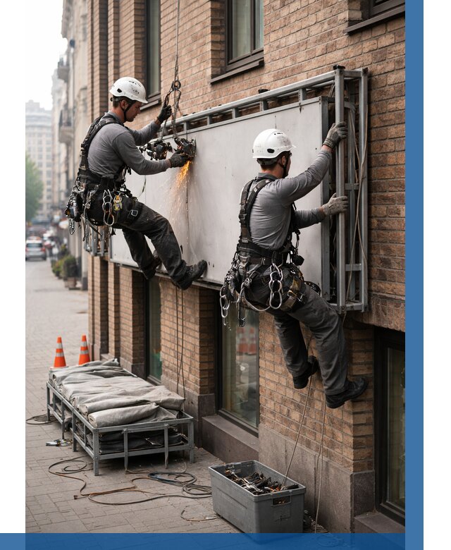 Демонтаж рекламной вывески в Кизилюрте от 6712 р. | ВЫСОТНИК-Кзт