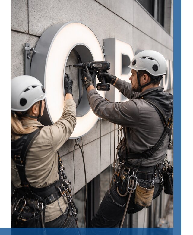 Монтаж световых букв в Кизилюрте от 3098 р. под ключ ВЫСОТНИК-Кзт