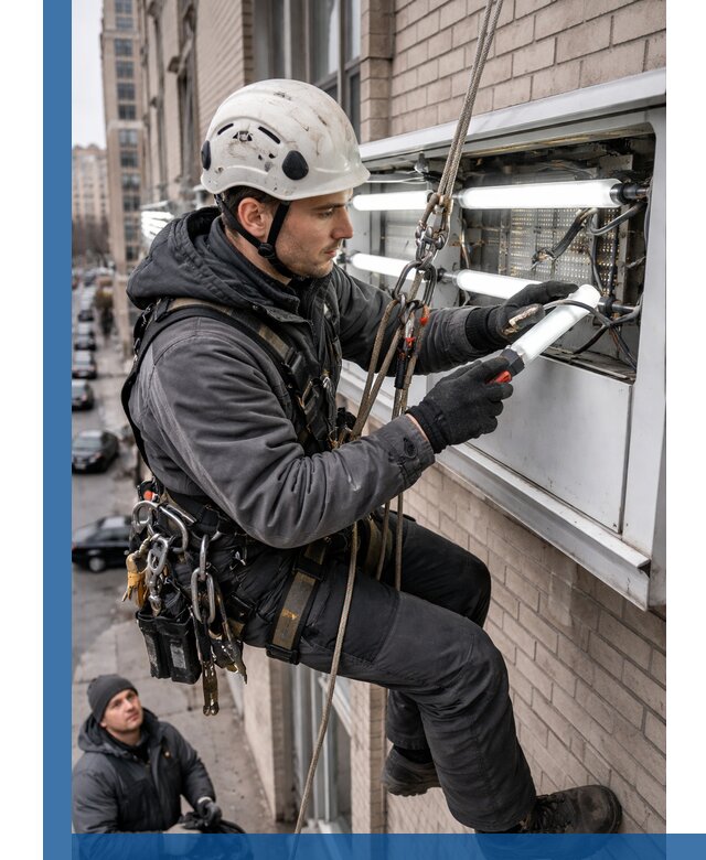 Профессиональная замена ламп в наружной вывеске в Кизилюрте