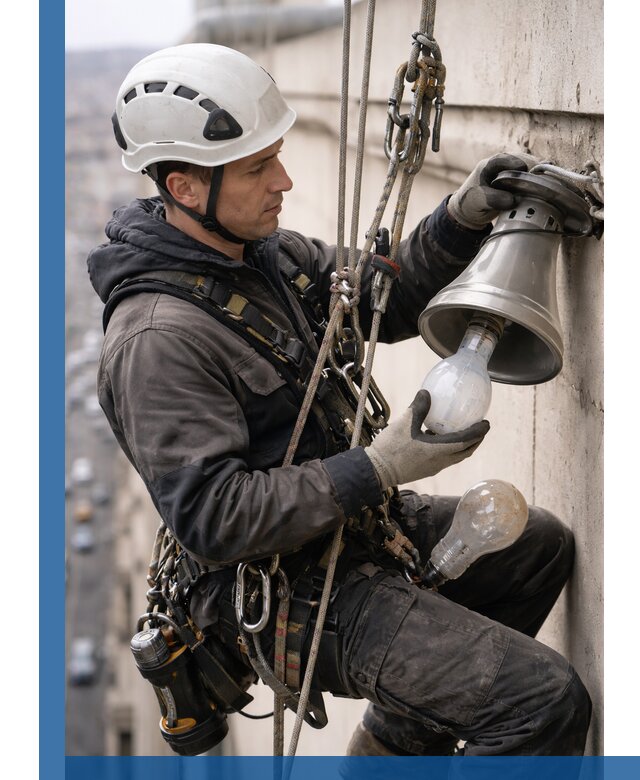 Замена ламп на высоте в Кизилюрте профессионально и быстро