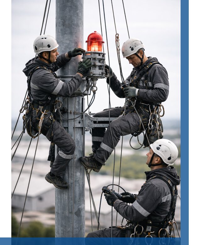 Монтаж заградительных огней в Кизилюрте от 8777 р. | ВЫСОТНИК-Кзт