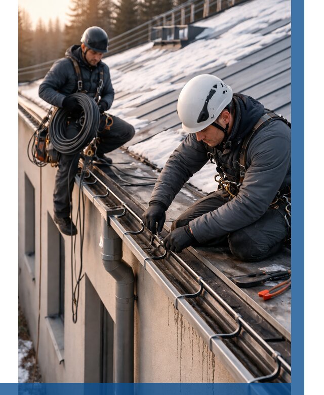 Монтаж греющего кабеля на кровле в Кизилюрте от 465 р. | ВЫСОТНИК-Кзт