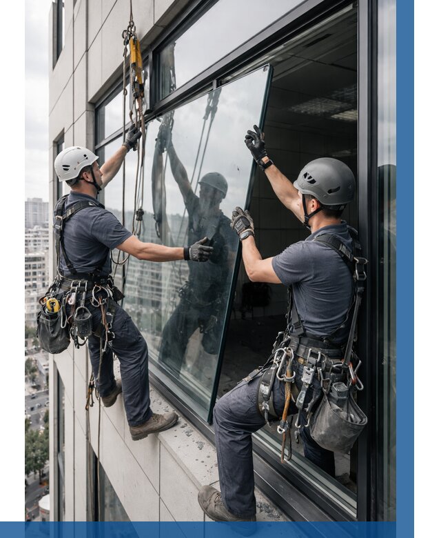 Замена стеклопакетов на высоте в Кизилюрте от 5679 р. | ВЫСОТНИК-Кзт