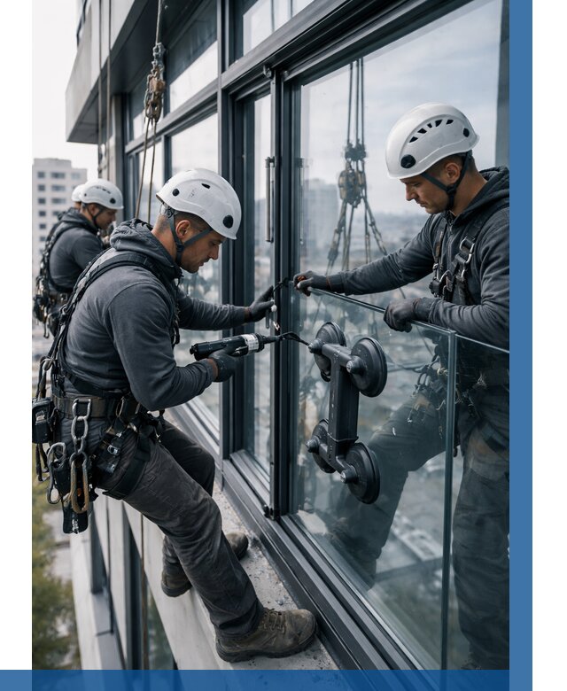 Витражное остекление зданий в Кизилюрте от 3614 р. | ВЫСОТНИК-Кзт