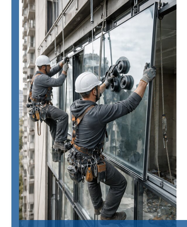 Витражное остекление фасадов и лоджий в Кизилюрте под ключ