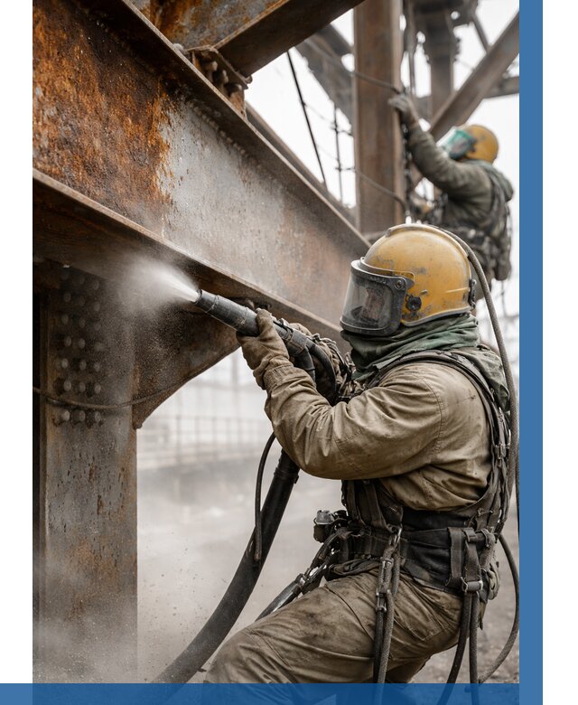 Пескоструйная очистка металлоконструкций в Кизилюрте по 620 р.  ВЫСОТНИК-Кзт