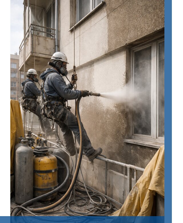 Пескоструйная очистка фасада в Кизилюрте от 671 р. | ВЫСОТНИК-Кзт