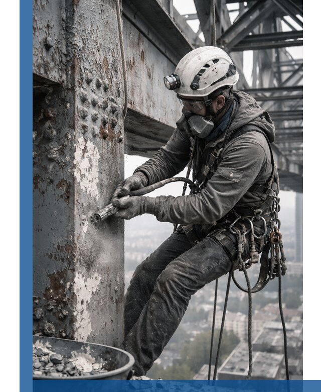 Удаление старой краски с металлических конструкций в Кизилюрте