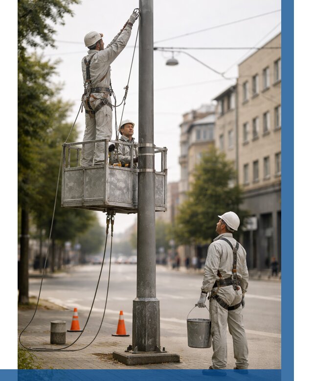 Покраска опор освещения в Кизилюрте от 5163 р. | ВЫСОТНИК-Кзт