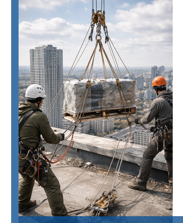 Подъем и монтаж крупногабаритных грузов на крышу в Кизилюрте