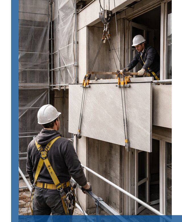 Подъем керамогранита на этаж в Кизилюрте грузчиками и техникой