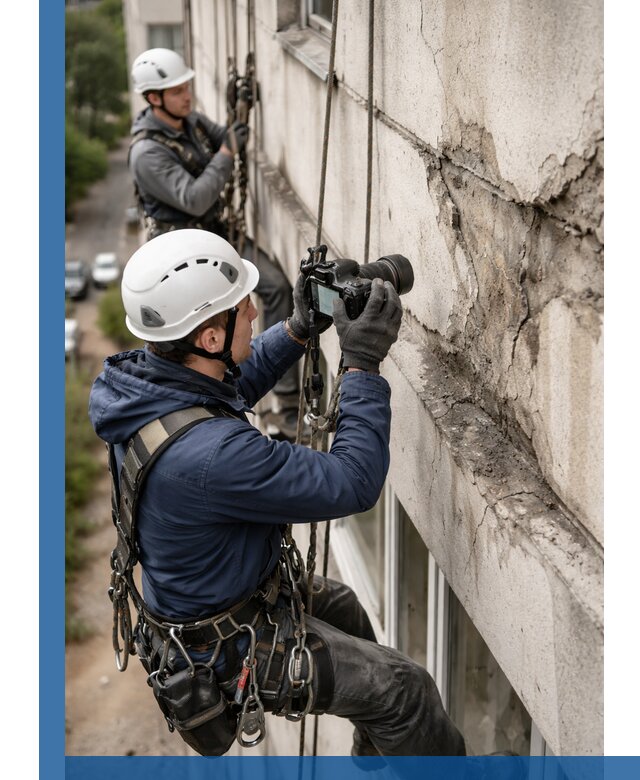 Фотофиксация дефектов фасада с высотной съемкой в Кизилюрте