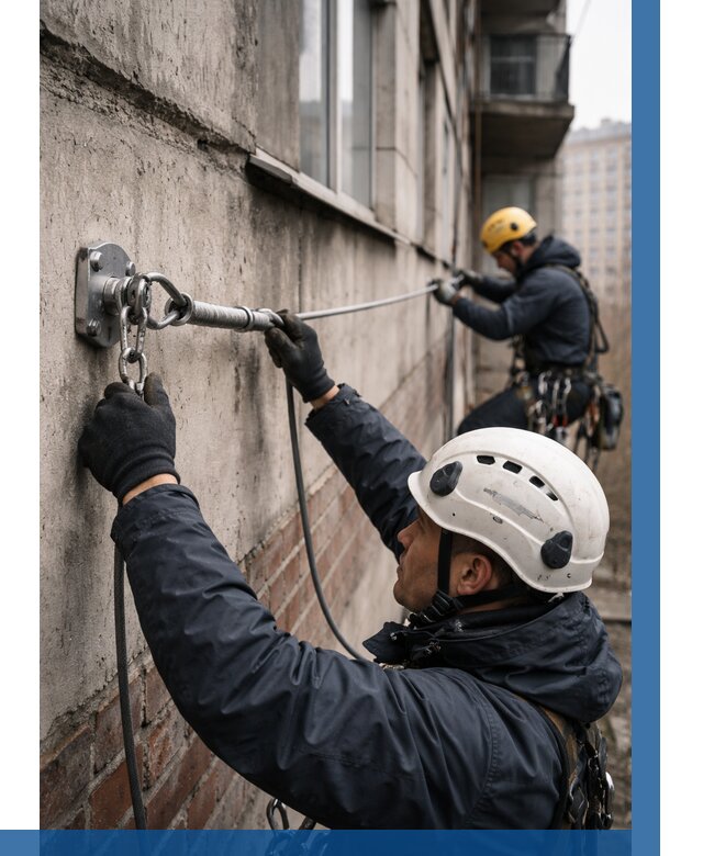 Монтаж анкерных линий в Кизилюрте от 3098 р. | ВЫСОТНИК-Кзт